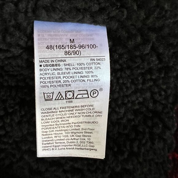 Gap Men’s Buffalo Plaid Sherpa Lined Denim Trucker Jacket Size Medium - Picture 6 of 8